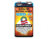 EUROPOWER Alkaline - 9 V E-Block 6LF22/6LR61, 1er Blister, Art.Nr.: 101CO622
