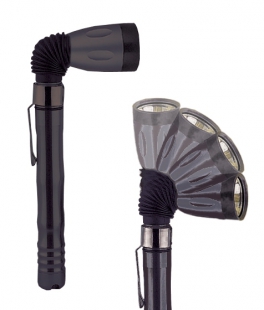 Aluminium Stablampe AL216S, schwarz, mit flexiblen Schwenkkopf, fr 2 Batterien Mignon (L)R6 (AA, UM3), Art.Nr.: 801AS216