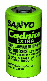 NiCd Akku Sanyo KR23/43/KR1800SCE SUBC 1,20V / 1800 mAh Flachkopf, lose, Art.Nr.: 300SA235
