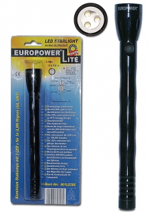 Aluminium Stablampe AL306, mit 3 LED, schwarz, fr 3 Batterien Mignon (L)R6/AA, Art.Nr.: 801LS306