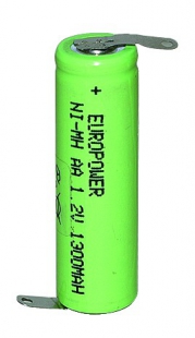 EUROPOWER NIMH Akku Mignon R6/AA 1,2V 1300mAh m. Ltfahne U, lose, Art.Nr.: 400MI006