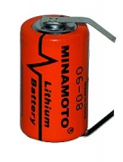 Minamoto Lithium Batterien ER14250T, 1/2 AA 3,6V / 1200 mAh mit Ltfahnen, lose, Art.Nr.: 800LB254