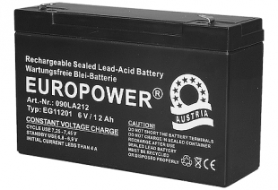 Wartungsfreie Bleibatterie EG10501, 6V/5,00Ah (4R25). Art.Nr.: 900LA150