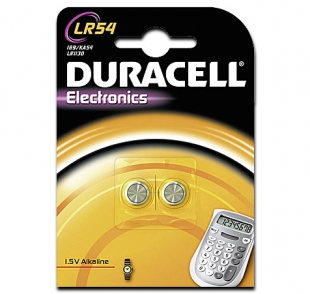 DURACELL ELECTRONICS ALKALINE KNOPFZELLE 1,50V / 65mAh / LR54 / I89 / KA54 / 2er Blister